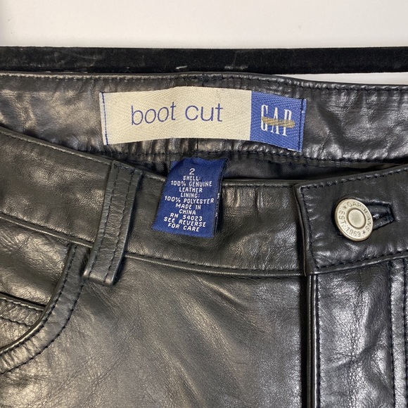 Vintage 90s GAP Genuine Leather Straight Leg Jeans Style Pants! Size 2 - Picture 5 of 5